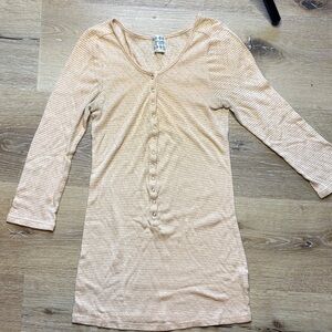 Free People Cream Knit Top